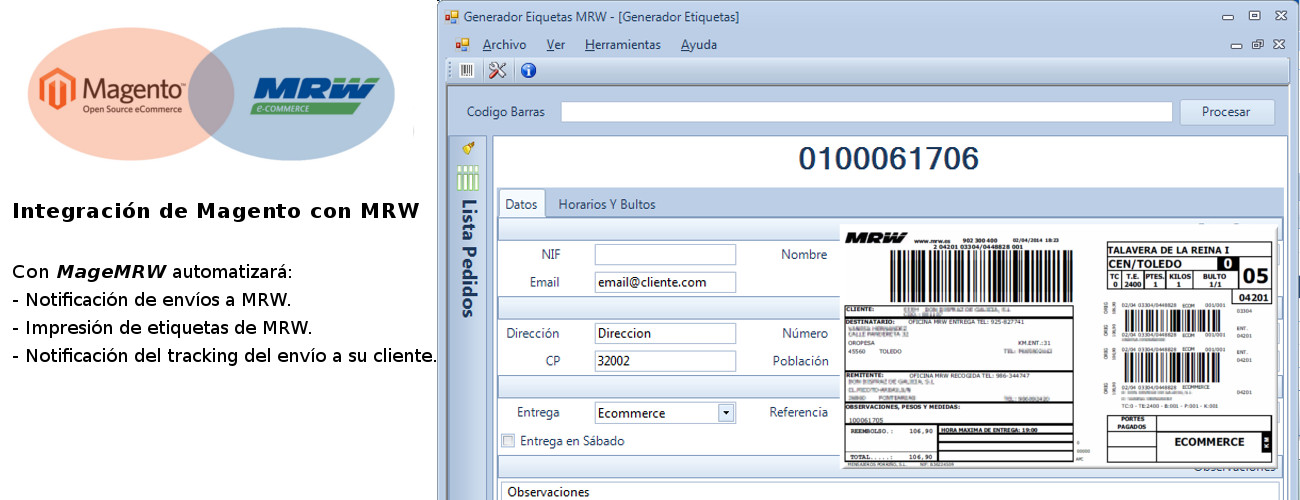 integración de Magento y MRW